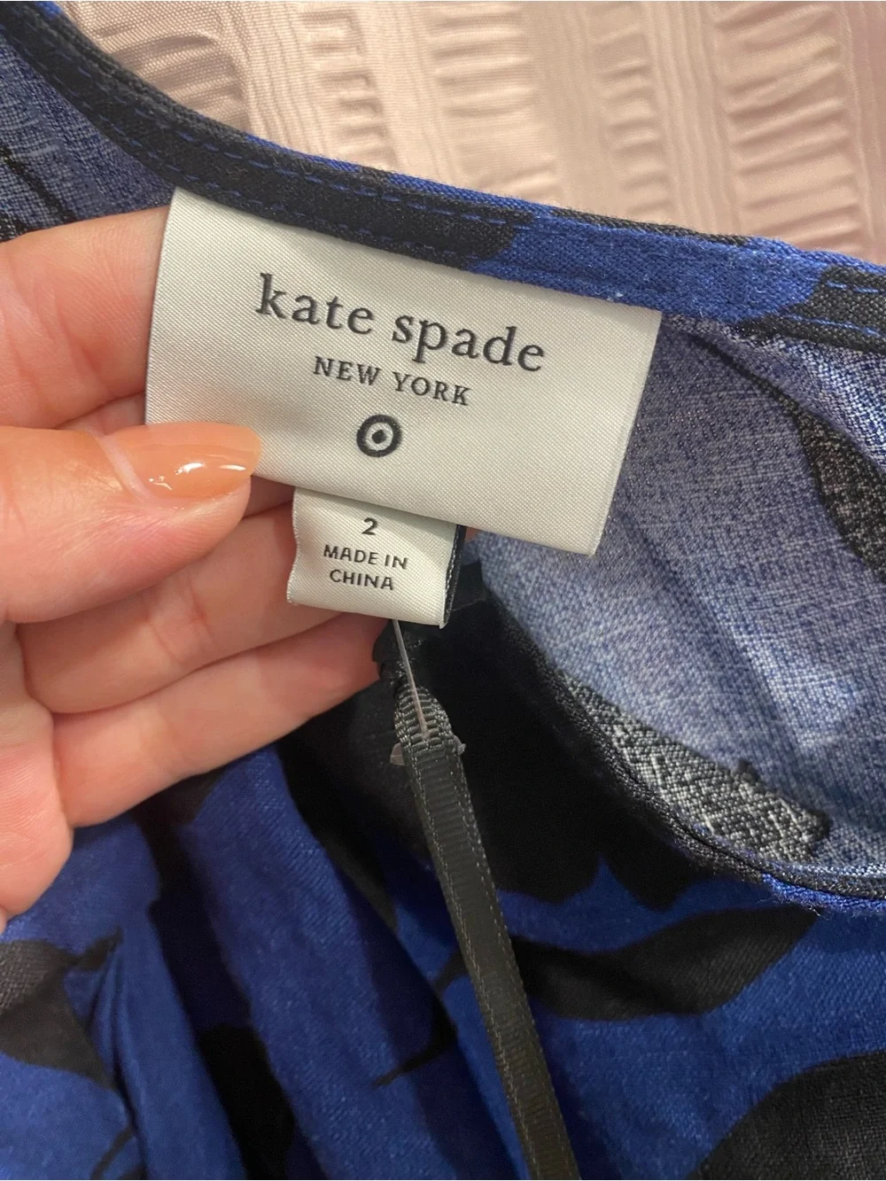 kate spade Blue and Black One-Shoulder Floral Jumpsuit